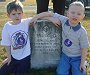 Christian and Jacob at Trudy's grave