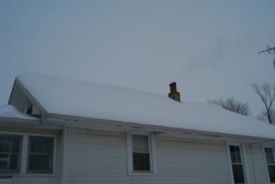 Snow on rooftop