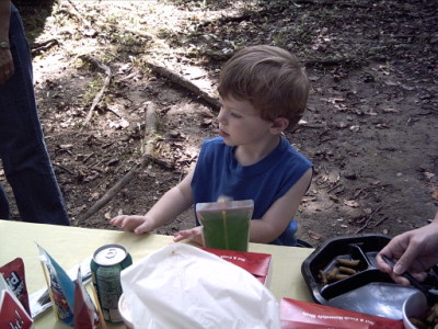 David at picnic table