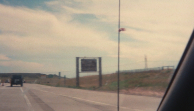 For those of you who can't read photos taken while speeding down freeways, it says 'Welcome to Colorado'