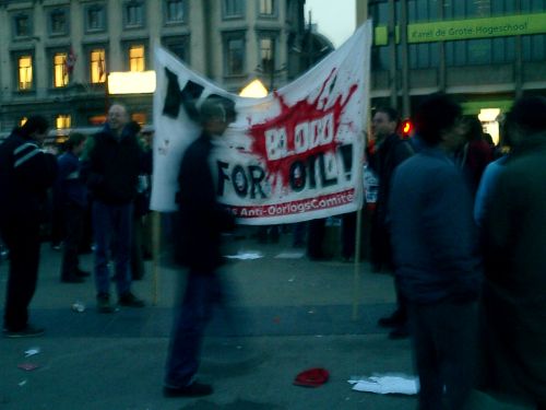 Start of the demonstration at the Groenplaats
