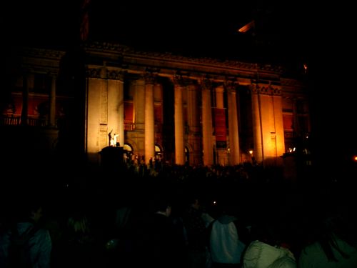 End of the demonstration at the Museum of Fine Arts