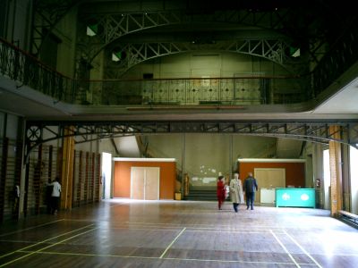 The gymnasium/theatre (built in 1912), stage is behind me, you get a lovely view from the balcony/dressing room