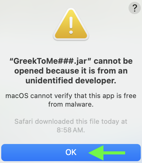 Double-click warning