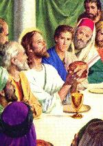 And looking up to Heaven...  This is my Body...  and likewise, He took the cup...  This is my Blood..