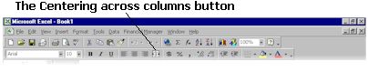 Centering across columns button