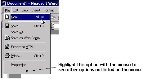 Highlight the extra menu button