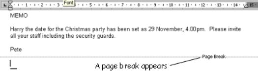 Document showing page break