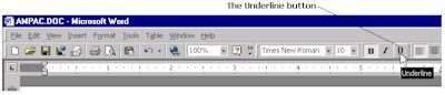 Click on the underline button