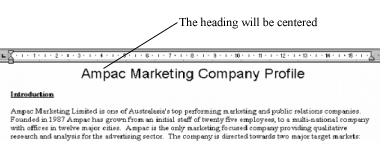 The heading is now centered