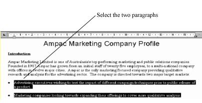 Select both bulletted paragraphs