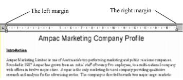 The left and right margins