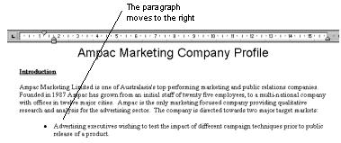 The paragraph readjusts