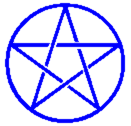 A blue pentagram.