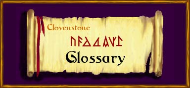Clovenstone Celtic Medieval Fantasy Novel glossary scroll