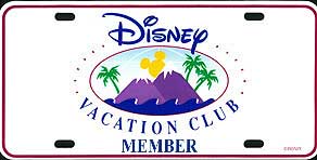 Disney, Vacation Club, Member -- two mountain peaks, single reddish-purple border, Disney copyright is in the lower right corner