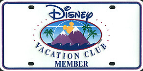 Disney, Vacation Club, Member -- Aluminum with two mountain peaks.   Four short bolt slots