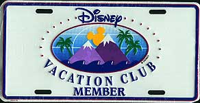 Disney, Vacation Club, Member -- Aluminum with two mountain peaks