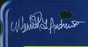 Close-up of Andrews' Autograph.
