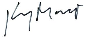 Close-up of Mayne's Autograph.