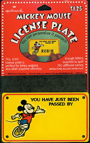 Mickey Mouse Walt Disney World Mary Mini Name Metal Bike License Plate Sign 