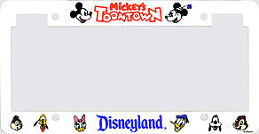 Mickey's Toontown Disneyland.   New style with 'cutouts' for official license plate validation tabs.