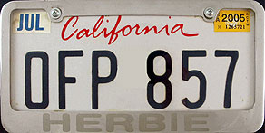 Herbie California OFP857 Movie Prop