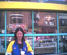 Gord in front of Future's Bakery on Bloor St. in Toronto