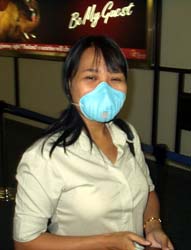 Gem wearing mask at Airport