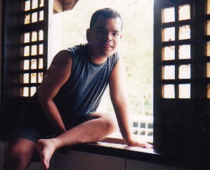 By the cottage window, during our outing at Pagudpud Ilocos Norte at the Villa Del Mar