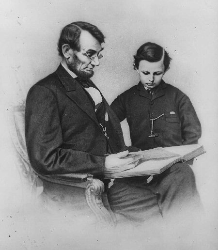 President Lincoln with his son