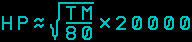 HP ~ ( TM ๗ 80 ) ^.5 ื 20000