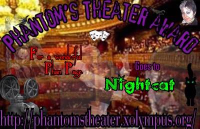 Nightcat's second award, presented by Phantom