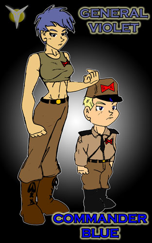 Commander Blue and General Violet