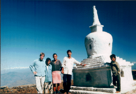 Stupa overlooking the Himalayas