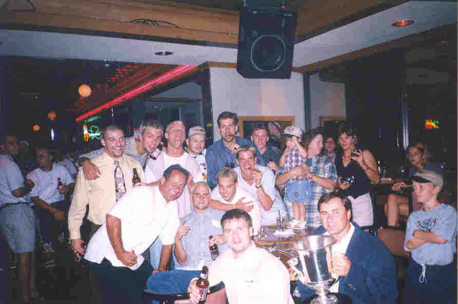 The 1998 EISL Champions celebrate their victory at Cajun Pier Restaurant.