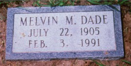 Melvin M. DADE's headstone