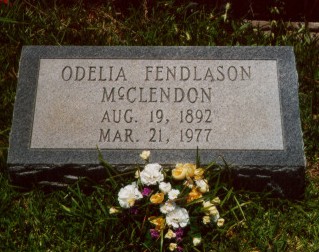 Odelia FENDLASON McClendon's headstone