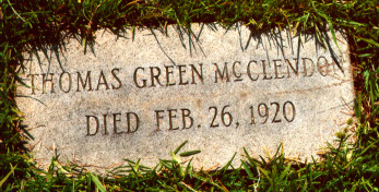 Thomas Green McCLENDON's headstone