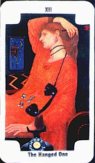 The Hanged One tarot card. Art by Arnell Ando.