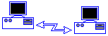 Two connected computers