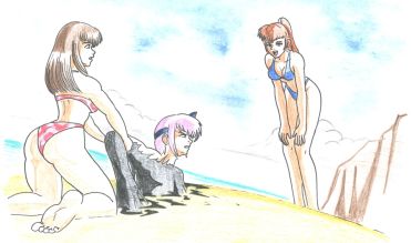 Kasumi mocks Ayane for being careless.