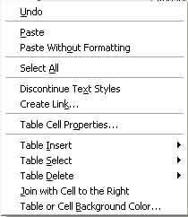 table or cell background color