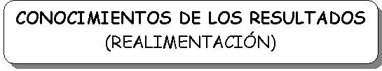 Rect�ngulo redondeado: CONOCIMIENTOS DE LOS RESULTADOS
(REALIMENTACI�N)


