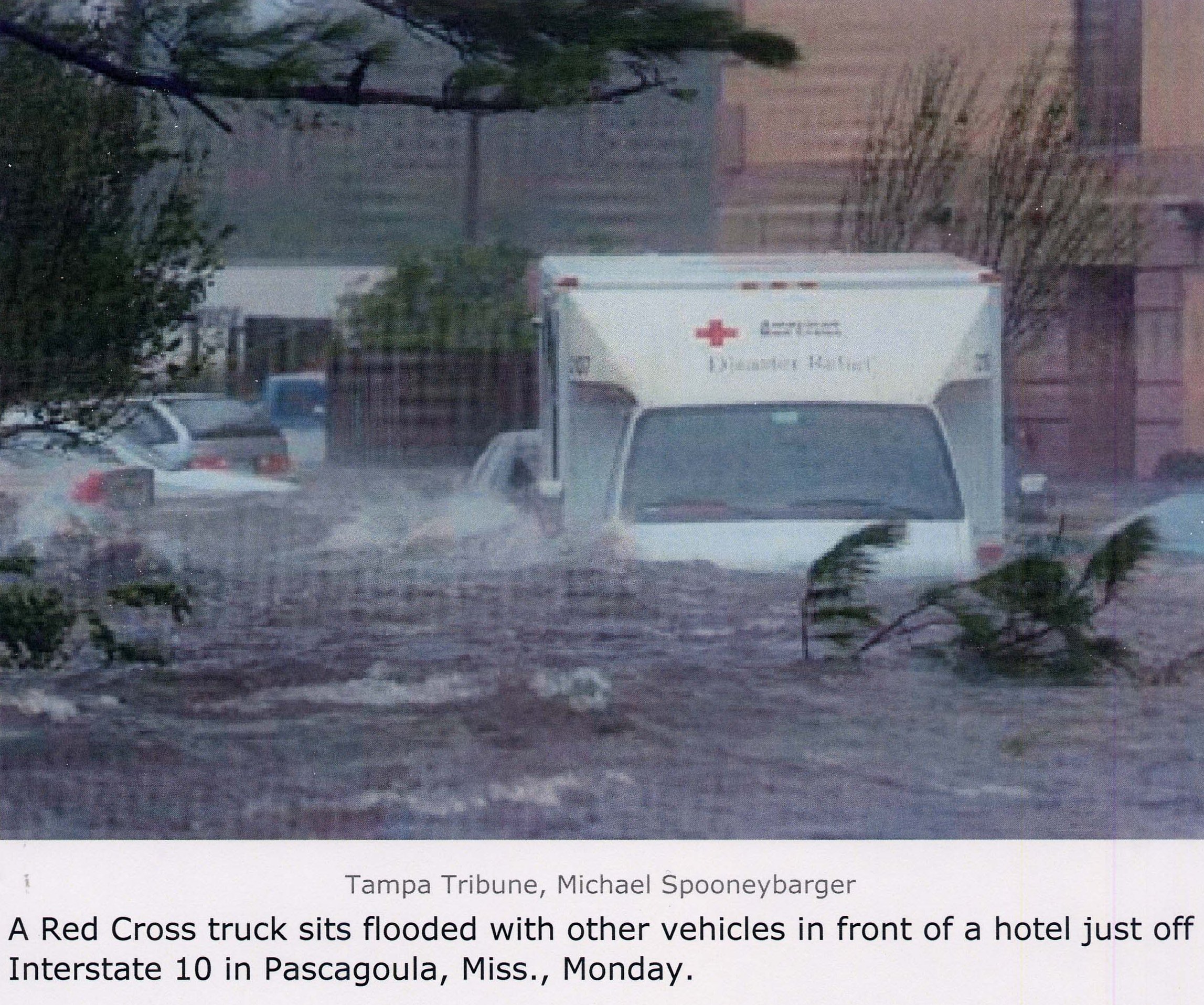 Submerged Red Cross Ambulance