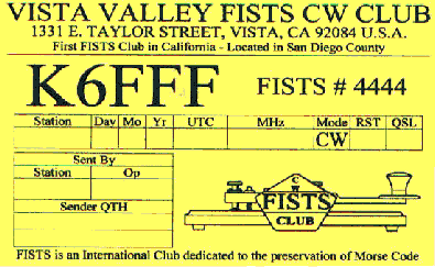 K6FFF QSL CARD