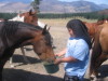 Edeen with the horses at Kelly's Ranch