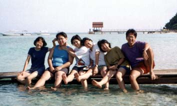 Enjoying the sea breeze under the sun.