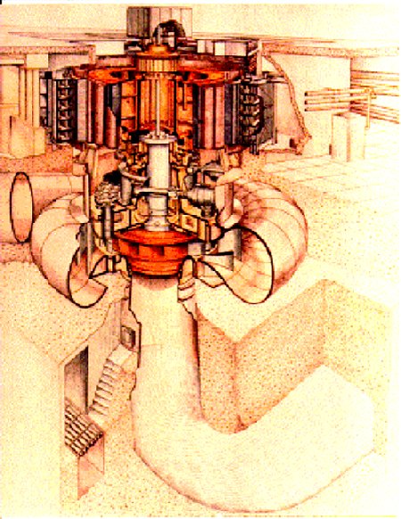 Gec Alsthom, groupe turbine alternateur de Churchill Falls.