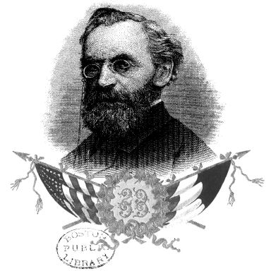 engraved and decorated portrait of Carl Schurz
